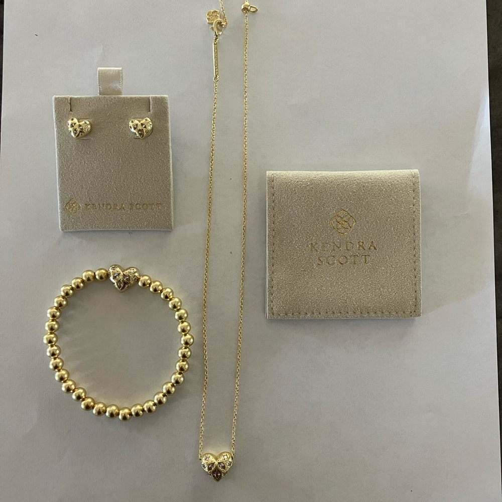 Kendra Scott Gold Plated Jewelry Set (Brand New - Never Worn)